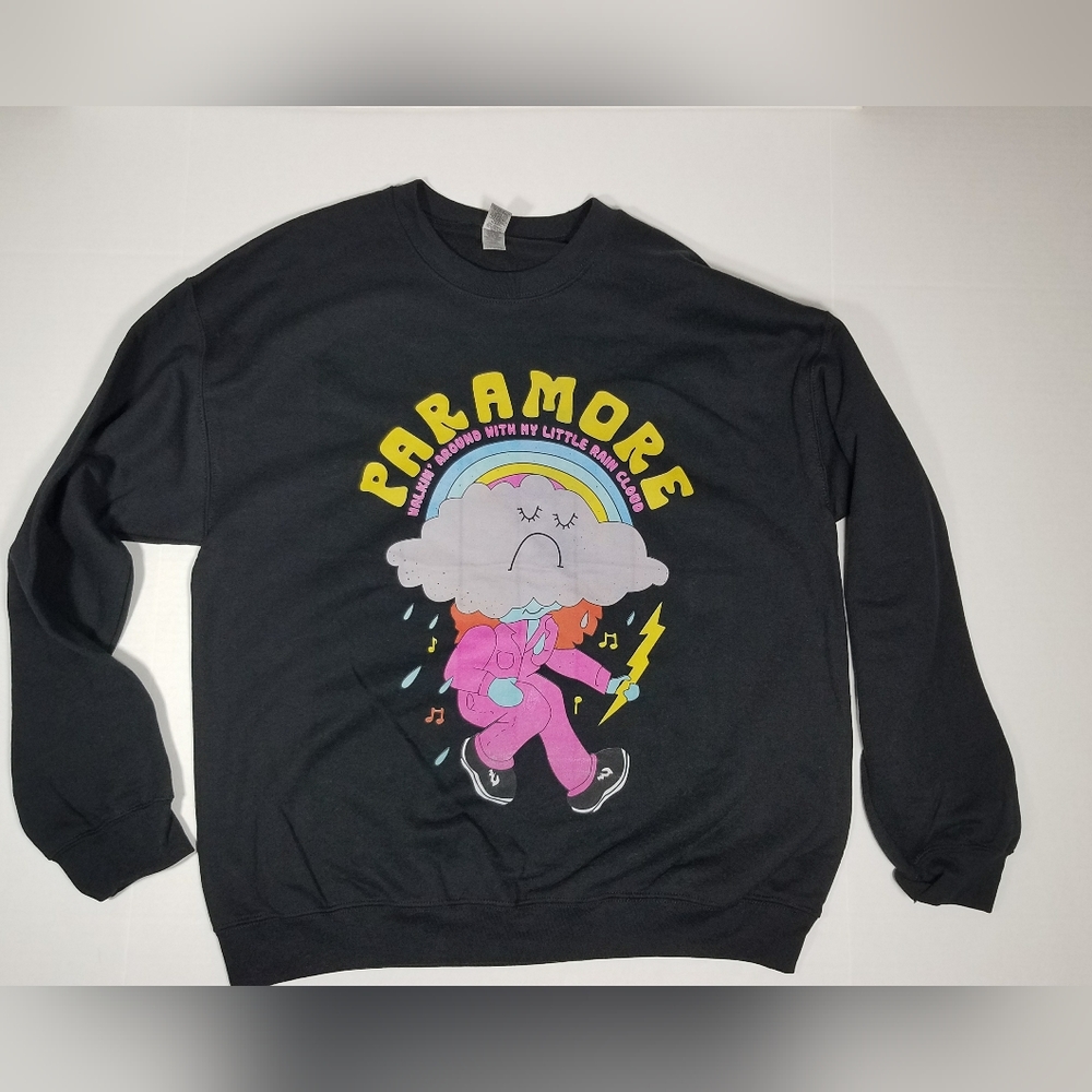 NEW PARAMORE WALKIN AROUND WITH MY LITTLE RAIN CLOUD HEAVY BLACK SWEATSHIRT